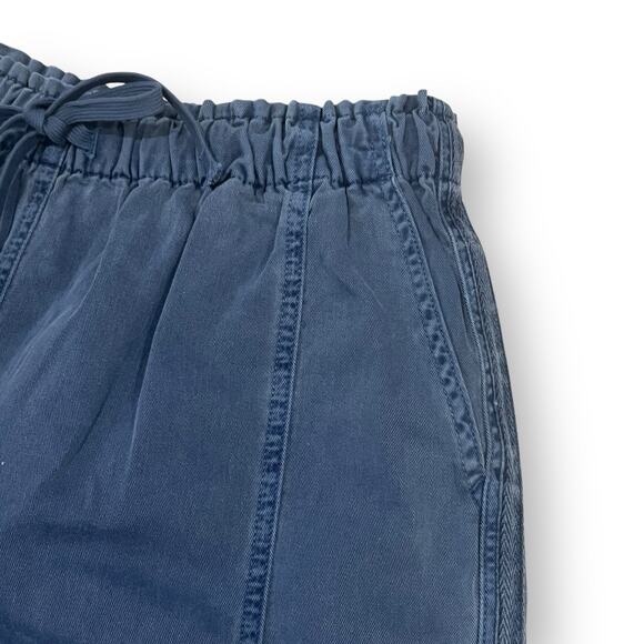 NWT Xirena Wyatt Shorts Sz M High Rise Elastic Waist Drawstring Washed Blue $209 - Picture 9 of 11